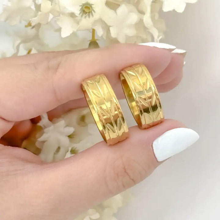 Oro Laminado Diseño Argollas De Matrimonio Anillo Apolo