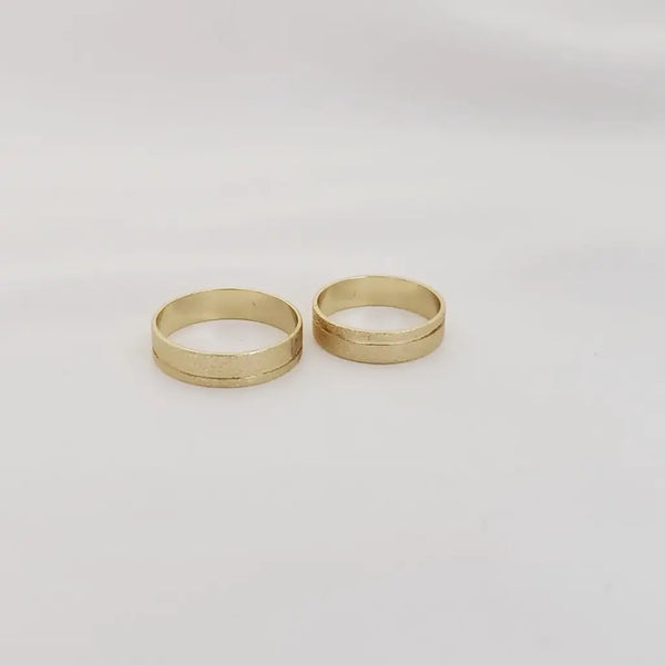 Argollas De Matrimonio De Exterior Rustico De Una Línea
