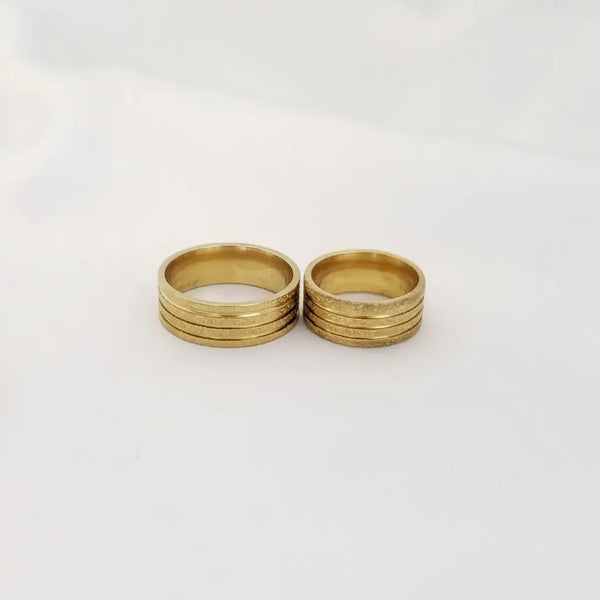 Argollas De Matrimonio de Exterior Cristal Tres Líneas