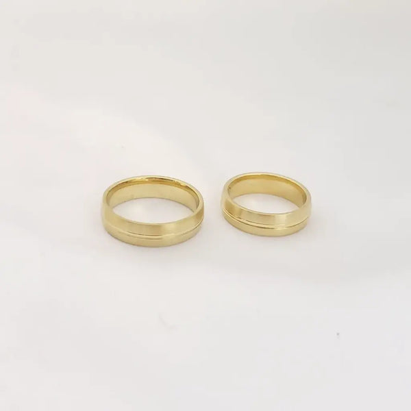 Argollas De Matrimonio de Exterior Liso De Una Línea