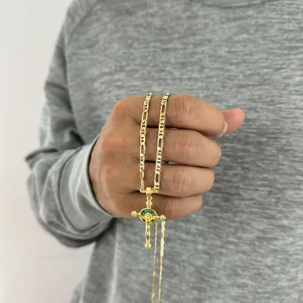 Cadena De Caballero De Tejido Cartier De 60cm-4mm De Grosor + Dije De Crucifijo + Envío Gratis