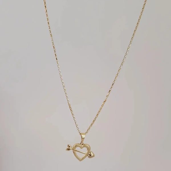Cadena De Dama De Tejido Aros de 50-1mm de Grosor + Dije de Corazón + Envío Gratis