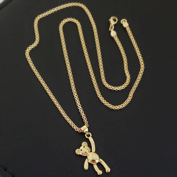 Cadena De Dama De Tejido Chino de 50cm-3mm De Grosor + Dije de Oso