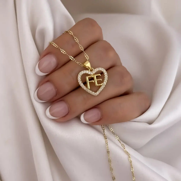 Cadena De Dama De Tejido Crispeta De 50cm-1mm De Grosor Con Dije De Corazón Fe