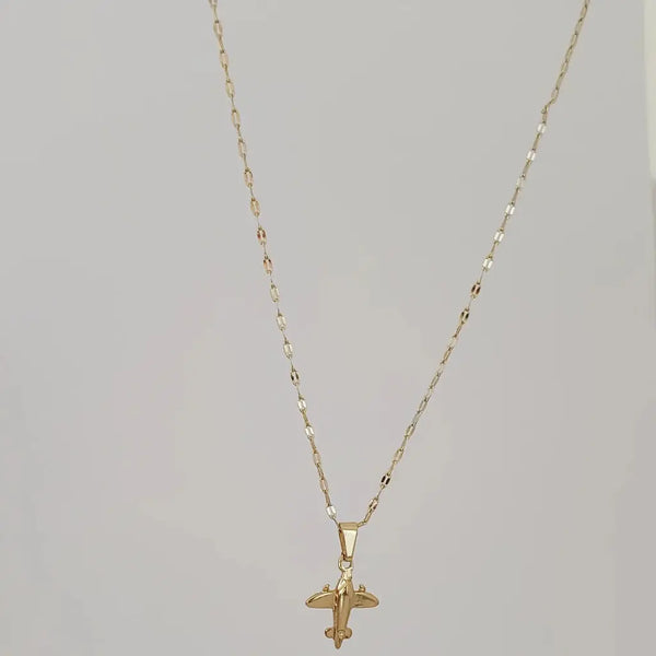 Cadena De Dama De Tejido Crispeta de 50-1mm de Grosor + Dije de Avión + Envío Gratis