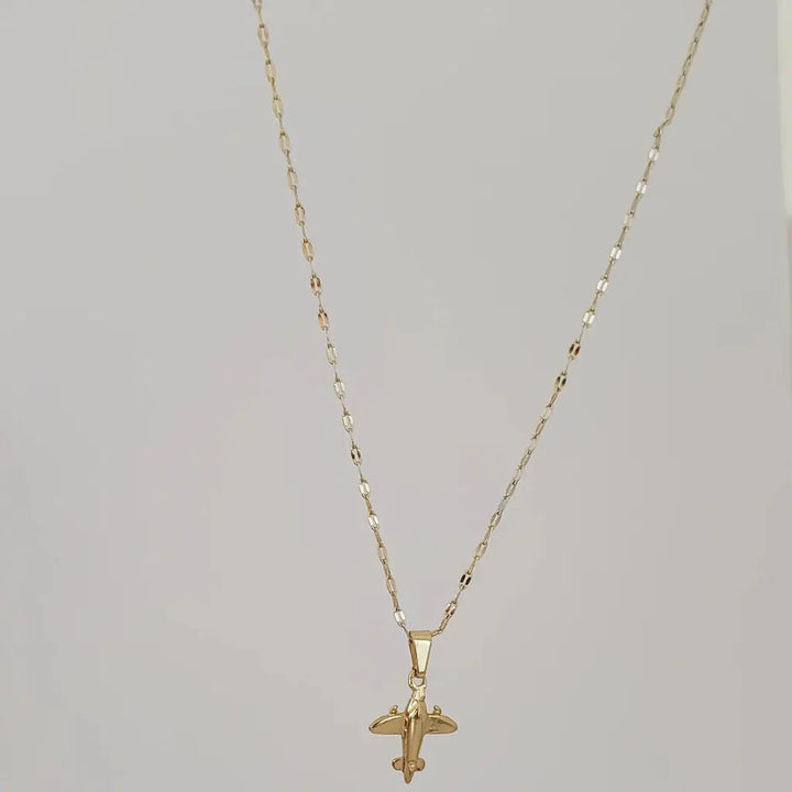 Cadena De Dama De Tejido Crispeta de 50-1mm de Grosor + Dije de Avión + Envío Gratis