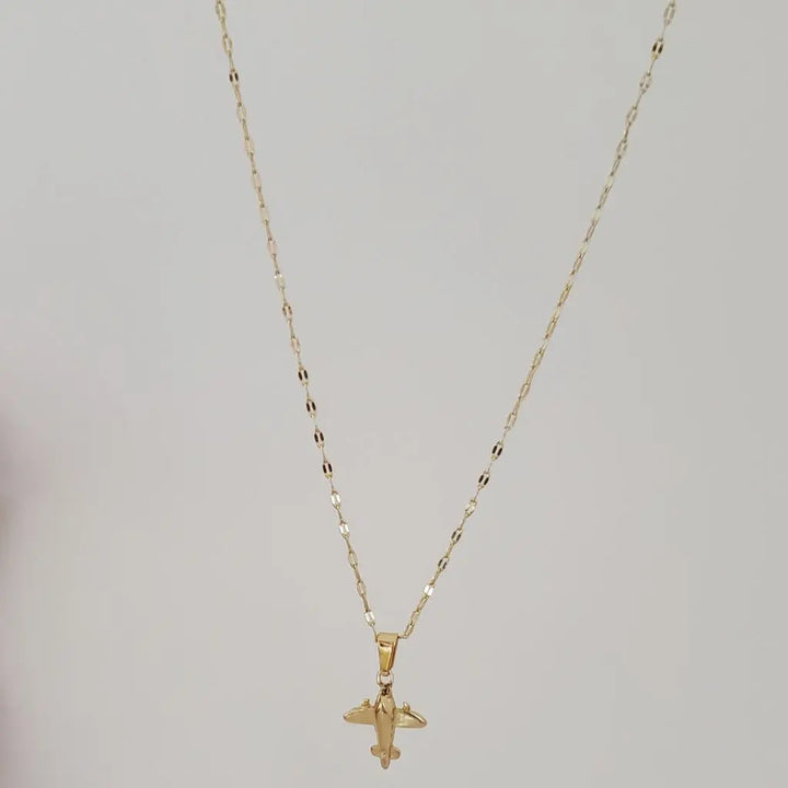 Cadena De Dama De Tejido Crispeta de 50cm-1mm De Grosor + Dije de Avión
