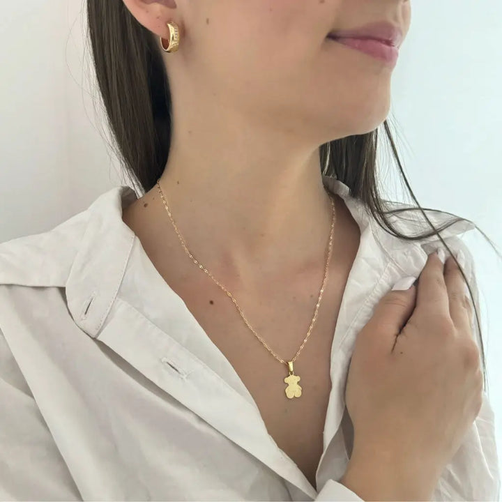 Cadena De Dama De Tejido Crispeta de 50cm-1mm De Grosor + Dije de Tous