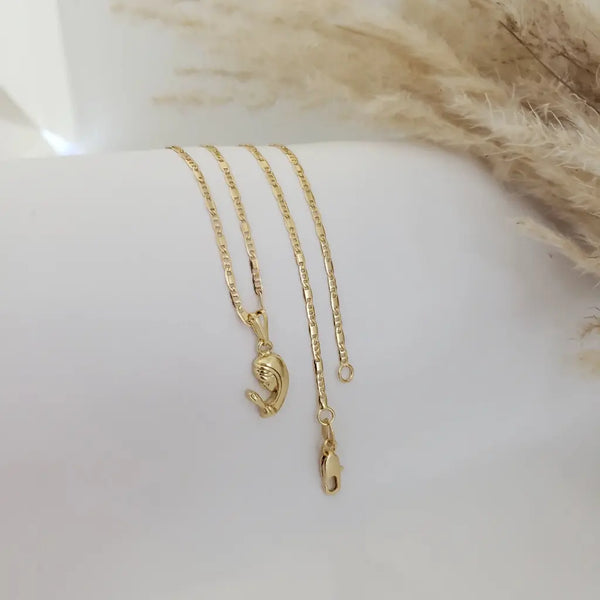 Cadena De Dama De Tejido Escalera de 50-2mm de Grosor + Dije de La Rosa Mística + Envío Gratis