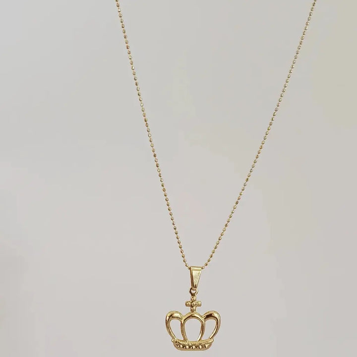 Cadena De Dama De Tejido Militar de 50-1mm de Grosor + Dije de Corona + Envío Gratis