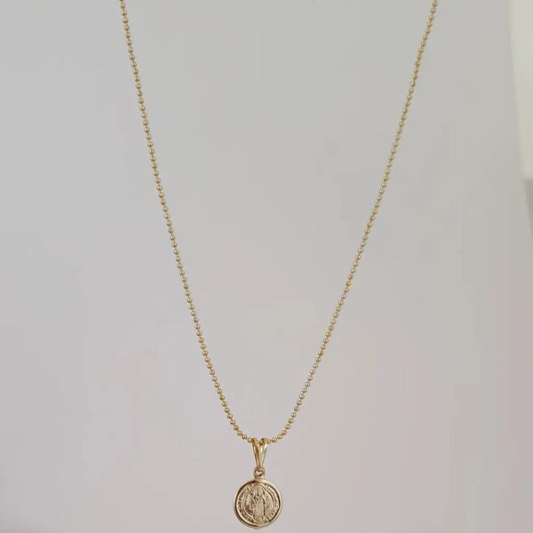Cadena De Dama De Tejido Militar de 50-1mm de Grosor + Dije de San Benito + Envío Gratis