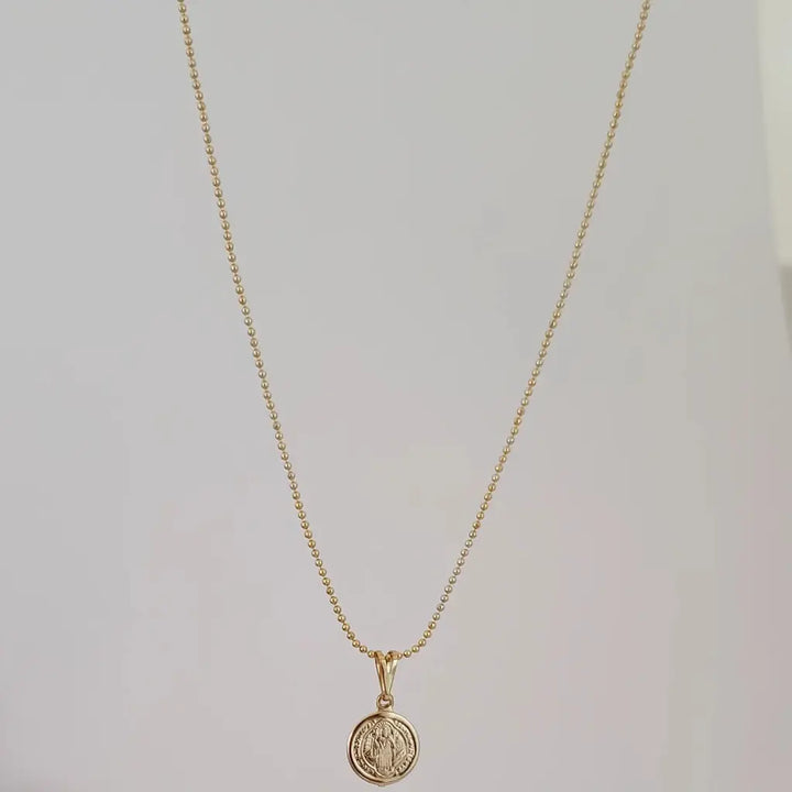 Cadena De Dama De Tejido Militar de 50-1mm de Grosor + Dije de San Benito + Envío Gratis