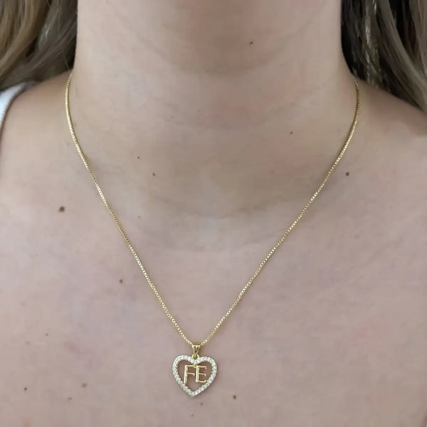 Cadena De Dama De Tejido Veneciano De 50cm-1mm De Grosor Con Dije De Corazón Fe