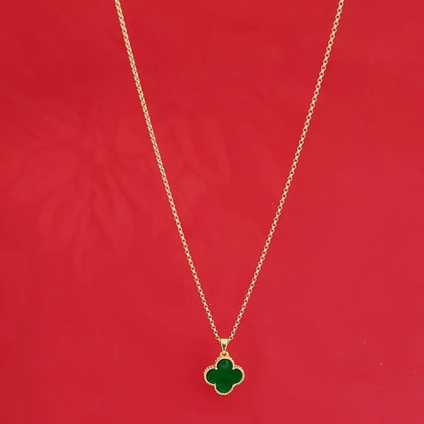 Cadena De Dama de Tejido Aros de 50cm-1mm De Grosor + Dije De Trébol