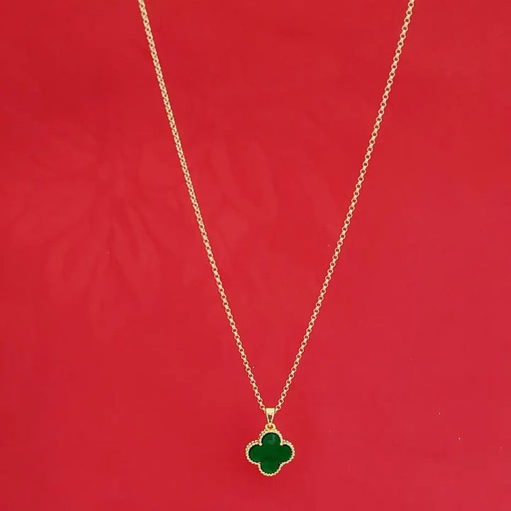 Cadena De Dama de Tejido Aros de 50cm-1mm De Grosor + Dije De Trébol