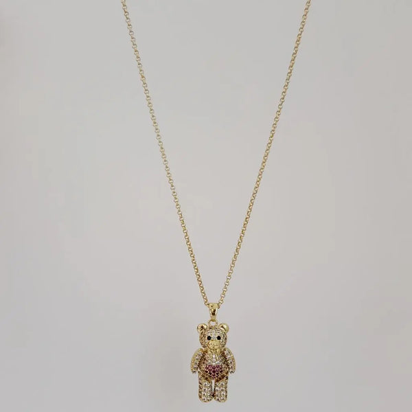 Cadena De Tejido Aros de 50cm-1mm De Grosor + Dije de Oso