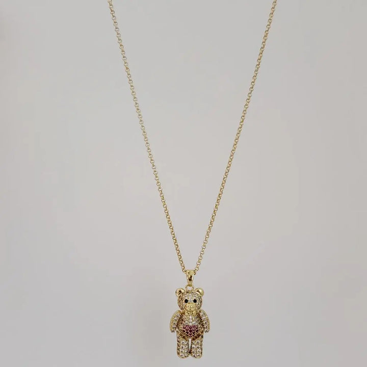 Cadena De Tejido Aros de 50cm-1mm De Grosor + Dije de Oso