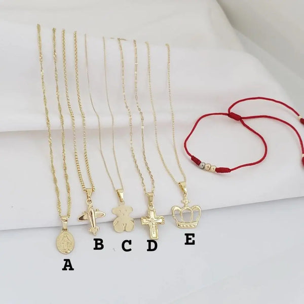 Cadenas De Dama De 50cm-1mm De Grosor + Dije + Manilla