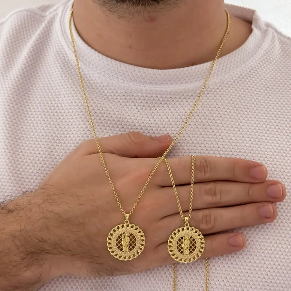 Cadenas Para Parejas De Tejido Aros Con Dijes De San Benito