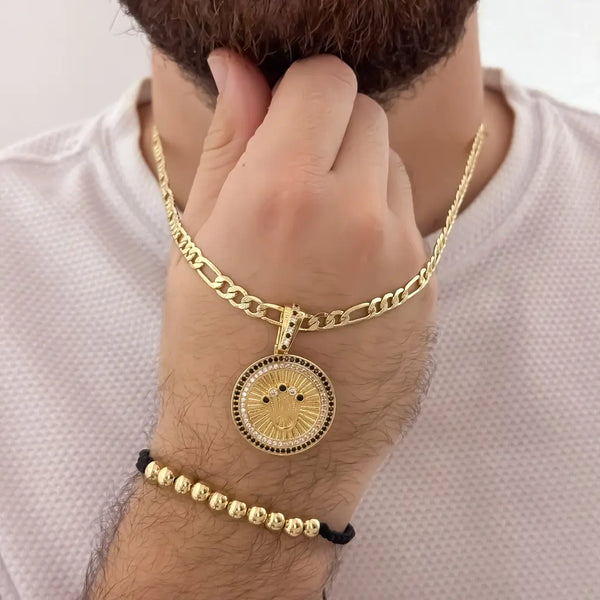 Conjunto De Caballero De Tejido Cartier, Dije Rolex Y Manilla De Balines Lisos