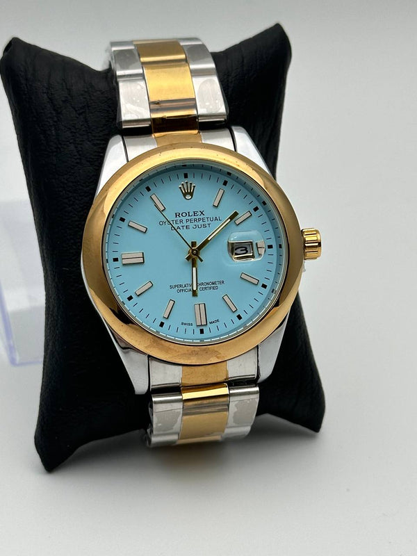 Reloj Analógico Rolex Blanco De Detalles Dorados + Envío Gratis