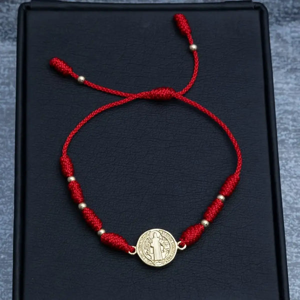 Pulsera De Caballero de Terlenca De 7 Nudos Con Balines de 3mm y Herraje De San Benito