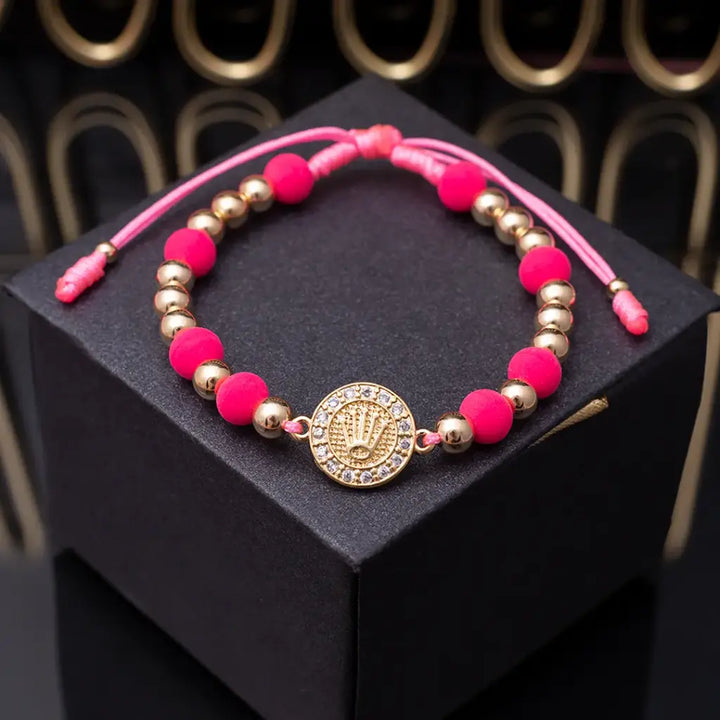 Pulsera De Dama De Neoprenos de 6mm, Balines de 5mm y Herraje De Rolex