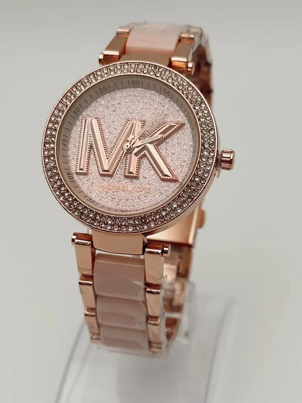 Reloj Analógico Michael Kors Rosa De Correas Rosas+ Envío Gratis