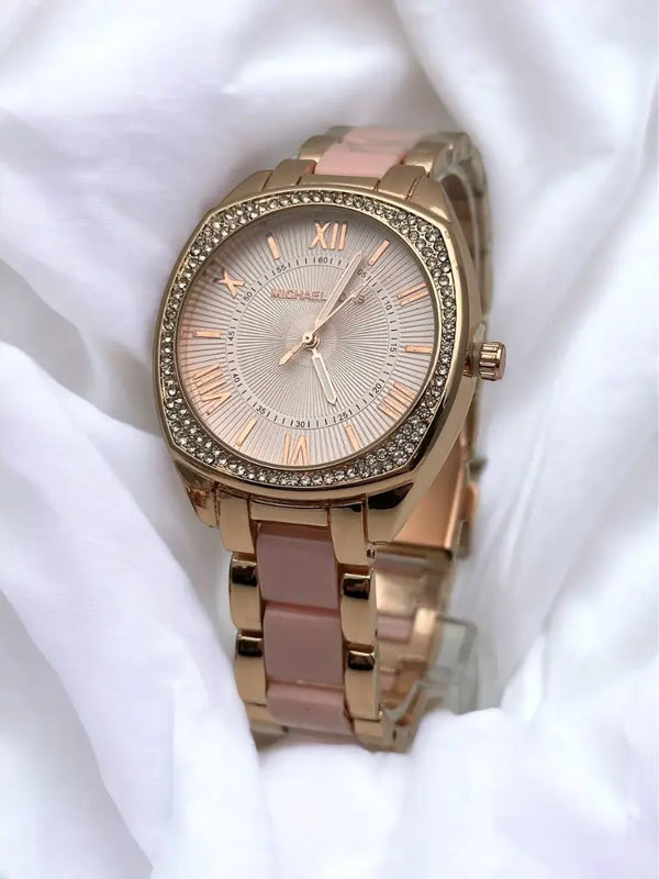 Reloj Analógico Michael Kors Rosa De Correas Rosas + Envío Gratis