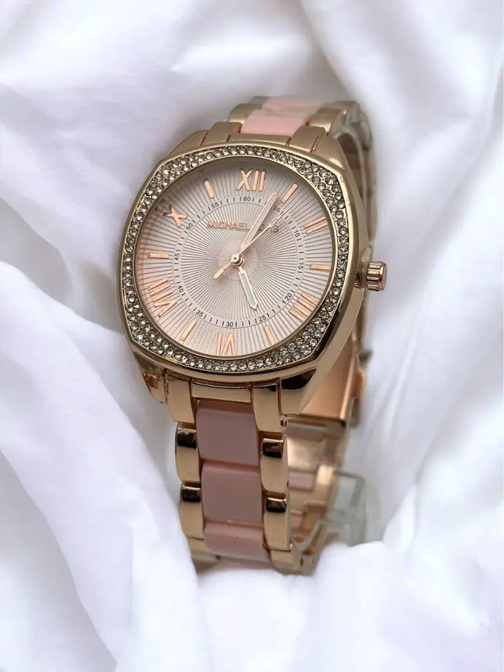 Reloj Analógico Michael Kors Rosa De Correas Rosas + Envío Gratis