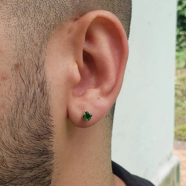 Topos De Caballero de Piedra Cuadrada Verde Esmeralda