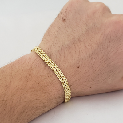 Pulsera China Doble Carril 20CM en Oro Laminado 18k con Garantia de por vida